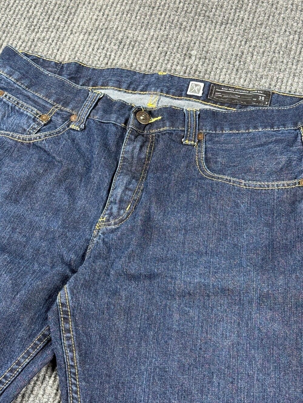 Mark Ecko Cut And Sew Deadly Threads Denim Jeans Mens 36x30 Slim Dark Wash Y2K